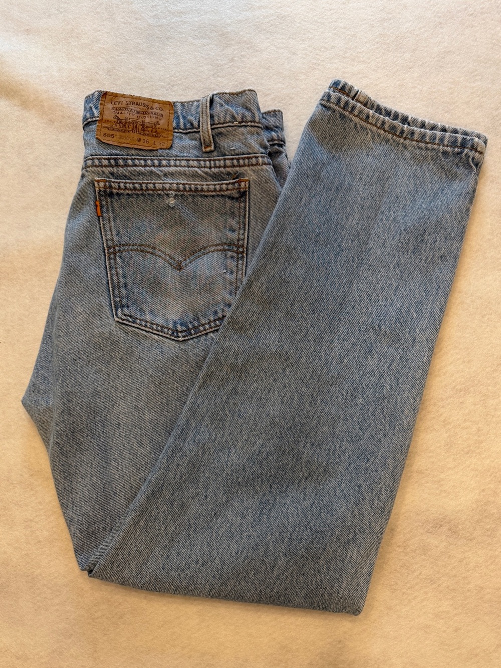 Vintage Men's Levi's 505 Orange R Tag, Actual Fit 34X31, 1994, Read Description